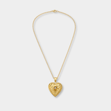 CITRINE NUGGET HEART LOCKET