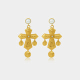 MAKEDA LARGE CROSS EARRINGS