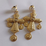 MAKEDA LARGE CROSS EARRINGS